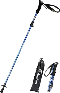 A ALAFEN Aluminum Collapsible Ultralight Travel Trekking Hiking Pole for Men and Women (Fi