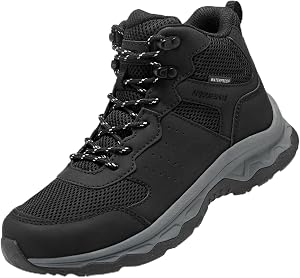 ANJOUFEMME Womens Waterproof Hiking Boots Lightweight Non-Slip Outdoor Boots for Trekking Backpacking and Camping