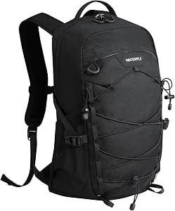 WATERFLY 20L Small Hiking Backpack for Women Men, Lightweight Breathable Back Panel, Chest Strap with Whistle, Fits 2L Water Bladder, Multi-Pocket Bag for Hiking Camping Travel Trekking Outdoor