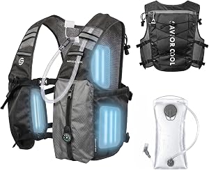 Cooling Hydration Backpack with 3 Removable Ice Packs, 2L BPA-Free Water Bladder, Adjustab