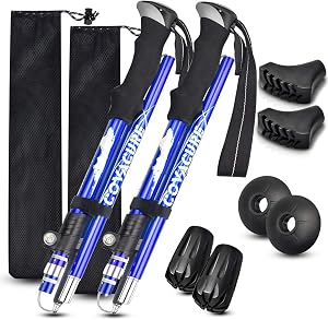 Covacure Trekking Poles Collapsible Hiking Poles - 2 Pcs Aluminum Alloy 7075 Trekking Stic