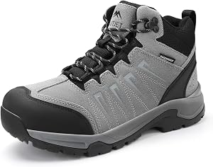 Men's Waterproof Hiking Boots Lightweight Leather Mid Ankle Outdoor Trail Trekking shoes