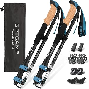 GPTCAMP Walking Sticks,Trekking Poles Collapsible Hiking Poles,Lightweight Folding Travel