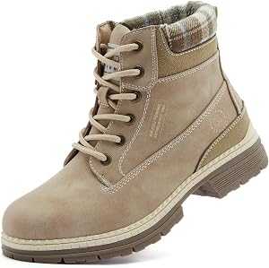 ANJOUFEMME Outdoor Hiking Boots for Women Waterproof - Womens Ankle Boots Lightweight Snow Winter Boots for Trekking Walking