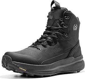 Men's Lightweight Tactical Boots with Side Zipper, Slip Resistant Work Boots for Men, Snea